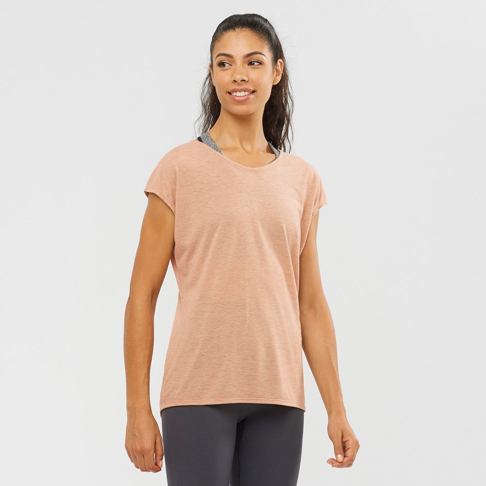 Salomon Tanktops Dame Beige - COMET SHAPED W (UQVCB-5139)